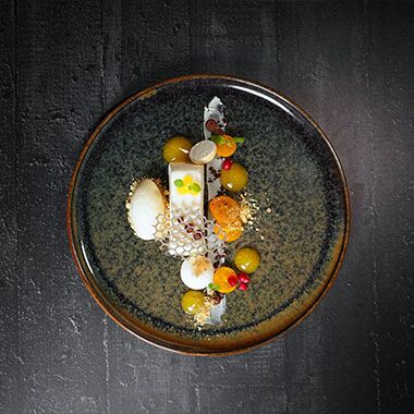 Dessert: Mandelschnitte mit Zwergorangen